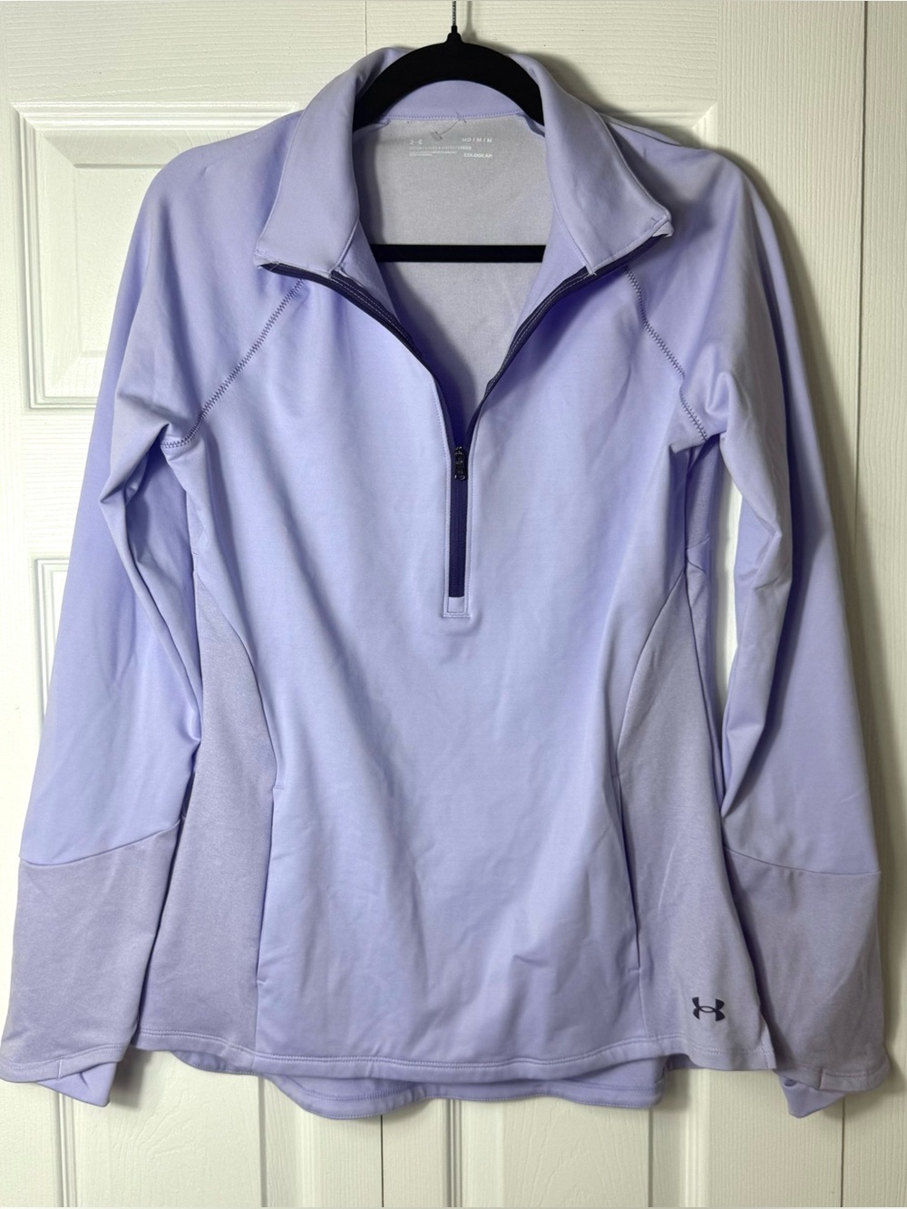 Under Armour ColdGear Lavender Purple 1/2 Zip Pullover Top Size Medium